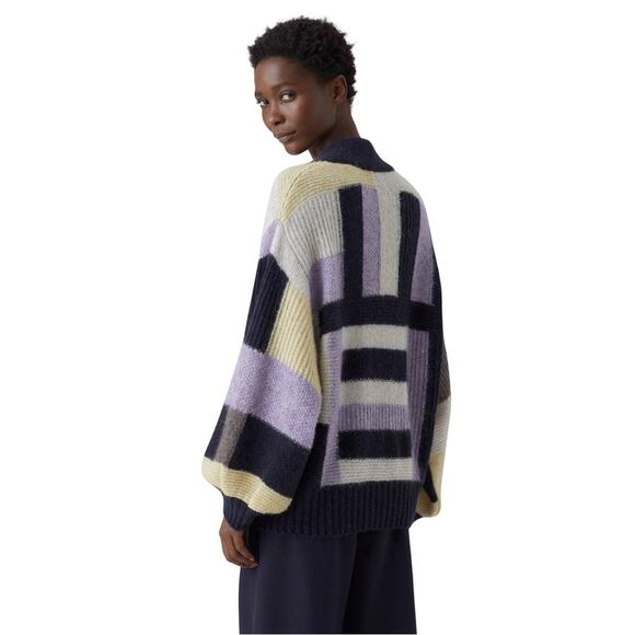 Closed Colorblocked Alpaca Wool Blend Oversized Cardigan - Picture 2 of 16